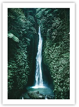 Wandposter Art Prints 50x70cm Poster ohne Rahmen Tropen Wasserfall Dschungel Küche Wanddeko Bild Wand Kunstdruck Deko Wandbilder Dekoration Wohnzimmer Schlafzimmer Modern Wall Art P2XPA50x70-5103