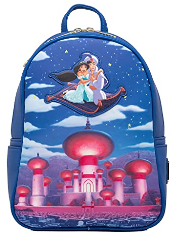 Loungefly Disney Glow in the Dark Aladdin and Jasmine Magic Carpet Ride Women's Double Strap Shoulder Bag Purse