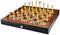 MDRBB Schachspiel Tragbar Handgemachtes Schach Set Holzschach Shess Board Mit 2 Schubladen Lagerung Und Gold Silber Schachfiguren Metallschach Set Schachspiel für Erwachsene