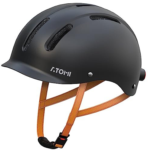 Atomi Fahrradhelm für Erwachsene mit Rücklicht, Fahrradhelm verstellbar 55-58 cm, Multisport-Helm für Radsport, Rollerblade und Skateboard, Fahrradhelm für Damen und Herren