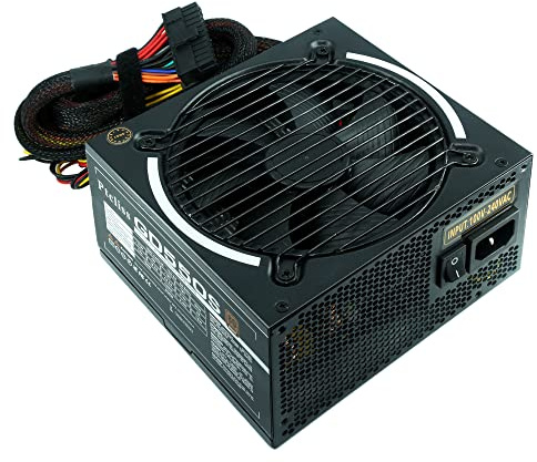 Ptcliss 550 W GD550S ATX Gaming PC Power Supply 80+ Bronze PSU Nicht-modulares Netzteil flache schwarze Kabel
