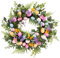 Fenteer 17,72 Zoll künstlicher Osterkranz, hängender Hintergrund, Urlaub, Requisiten, Blumenkränze für Frühling, Winter, Herbst, Hochzeit im Freien, Violette Serie