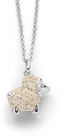 DUR Schmuck Anhänger SCHAF Strandsand, Silber 925/- rhodiniert (P4325)
