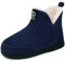 GURGER Hausstiefel Herren Plüsch Gefüttert Damen Hüttenschuhe Filz Warm Winter Hausschuhe Hohe Hüttenstiefel Filzpantoffeln Slipper Boot, Größe 44 45 Dunkelblau