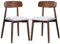 Mid Century Side Holzbeine für Küche, Wohnzimmer, 2er Set, Stoff Esszimmerstuhl mit hoher Rückenlehne und Holzbeinen, Lounge Beistellstuhl für Schlafzimmer/Balkon/Terrasse