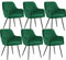Yaheetech Esszimmerstühle 6er Set Küchenstühle, Polsterstühle mit Armlehnen Metallbeine, Seesel aus Samtstoff für Arbeitszimmer/Wohnzimmer, Grün