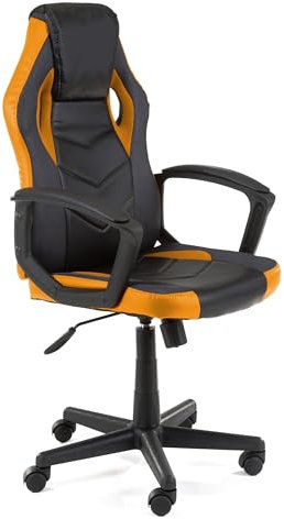 AKORD | Chaise Gaming Ergonomique FG-19 | Siège Réglable en Hauteur | Fauteuil avec Accoudoirs | Gaming Chair | Pivotant | Charge Maximale: 130 kg | Orange
