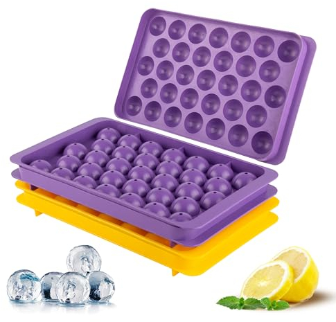 milano home Cubiteras para Hielo Grande - Bandeja de Hielo de Plástico, 66 Cavidades, Apilable, Ideal para Cócteles, Bebidas Frías, Fácil Extracción, Perfecta para Hacer Hielos Grandes y Pequeños