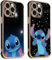 2 Stück Karikatur Stitch Handyhülle Kompatibel mit iPhone 11 Hülle 6,1,Cartoon Anime Kawaii Muster Galvanisierte Schutzhülle Weich TPU Stoßfest Dünn Case mit Kameraschutz Bumper Case,Schwarz,03