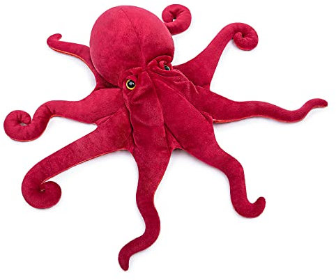 lilizzhoumax Oktopus plüschtier 120cm/47”, Simuliertes Tier Oktopus Plüschtier, Kawaii Oktopus Fisch, Realistische Oktopus Plüsch Spielzeug für Wilde Tiere, Geschenk für Kinder rot