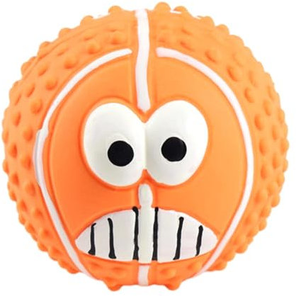 Quietschende Hundebälle – runde Kauspielbälle, weich und lustig, interaktive Bälle für Haustiere | Latex-Hundebälle mit lächelndem Gesicht, quietschende Gesichtsbälle