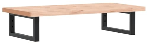 vidaXL Waschtischplatte mit Halterung, Holzplatte Waschtischkonsole Wandmontage, Waschbeckenplatte Wandkonsole Wandregal, Stahl Massivholz Buche