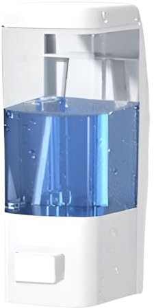 Wall Mounted Soap Dispenser Hand Wash Liquid Gel Shampoo Bathroom Kitchen Washroom Shower Container (White Soap Dispenser Plastic)
