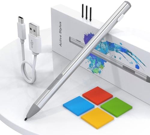 Microsoft Surface Pencil - Stylus for Surface Pro 11/10/X/9/8/7/7+/6/5/Go 3/Go 2/Book/Laptop 5/Studio 2 with 4Nibs, 4096 Pressure Sensitivity Palm Rejection Rehargeable Magnetic Microsoft Stylus Pen