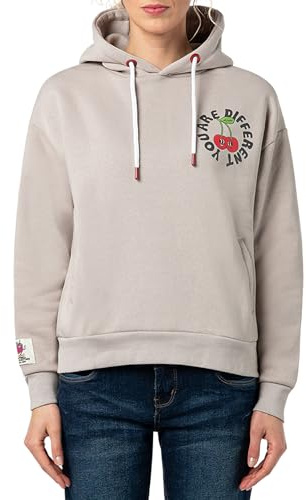 Sublevel Damen Hoodie mit Sommer-Backprint | Baumwolle | Regular fit | ohne Kragen | bedruckt | atmungsaktiv | modisch-Style | ideal für Casualmode