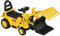 HOMCOM Sitzbagger Aufsitzbagger mit drehbarer Verstellbarer Schaufel, Hupe Kinderbagger mit Stauraum unter Sitz Rutschauto Spielzeugbagger zum Sitzen bis 30 kg, Sandbagger für Kinder 2-4 Jahre Gelb