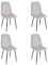 LOLAhome - Pack de 4 sillas de Comedor o Cocina Lina Gris tapizadas en Lino con Patas metálicas Negras