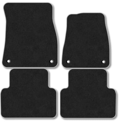 Audi A5 (2025+) [Avant] Carpet Car Mats | Grey Edge Trim Tailored Fit Floor Mats Full Coverage Protection Accessories Easy Clean Anti Slip Made in the UK