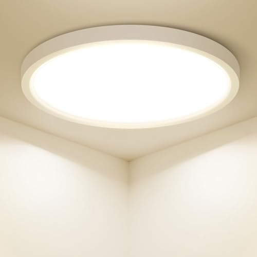 zemty Deckenlampe LED Deckenleuchte Flach, 30W 3000LM 5Farben-2700K/3000K/4000K/5000K/6500K Lampen Decke, Ø38x1.7cm Ultra Dünn Rund Schlafzimmerlampe für Kinderzimmer Küchen Wohnzimmer