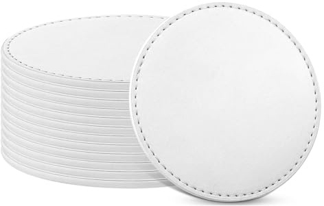 Qezodsx 12 Pièces sous-Verres Ronds par Sublimation sous-Verres par Sublimation de 4 Pouces sous-Verres Ronds Antidérapants Vierges par Transfert de Chaleur pour