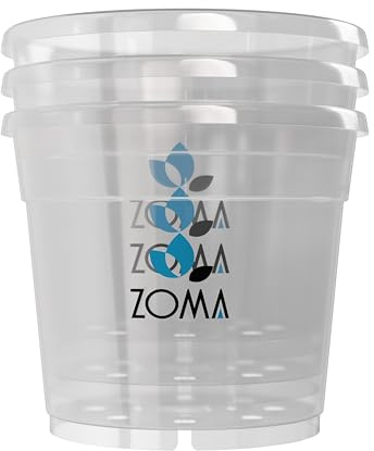 ZOMA - Set 3 Vasi Trasparenti per Orchidee a fondo rialzato Ø 21Cm, Vasi per orchidee in plastica con Fori di Areazione Ideali per la cura delle Orchidee, Vaso trasparente di Alta Qualità