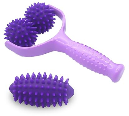 Massageroller Beine Massageroller Rücken Verfügt Über Einen Griff, Ist Austauschbar Und Wird Mit Drei Stachelkugeln Geliefert. Geeignet Für Die Anwendung An Beinen, Füßen, Schultern, Rücken, Armen Und