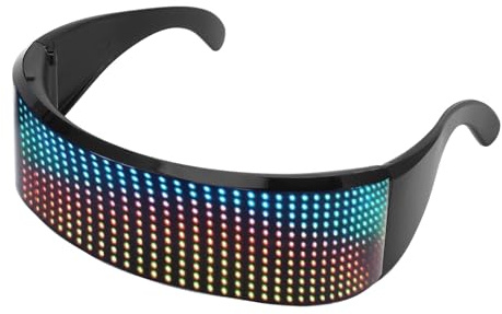aqxreight LED-Brille, APP-gesteuert, Anpassbare RGB-Leuchtbrille für