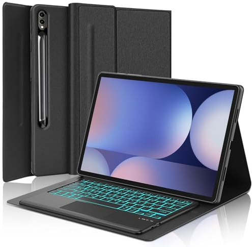 KVAGO Tastaturhülle für Samsung Galaxy Tab S9Ultra/S8 Ultra/S10 Ultra, 14,6 Zoll (37,1 cm), 7 Farben Hintergrundbeleuchtung, abnehmbare Tastatur, Multi-Gesten-Smart-Touchpad, Smart-Cover mit S-Stift