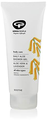 Green People Aloe-Duschgel für jeden Tag, 200 ml| Natürliches Bio Body Wash m. Aloe Vera | Ekzem-freundliches, ultra-sanftes Duschgel/Schaumbad | SLS-frei mit Bio-Lavendelduft | Tierleidfrei und vegan