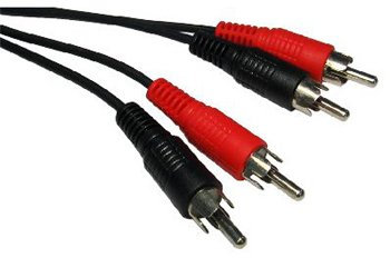 Aptii 2 x RCA Phono to double RCA Male Cable lead Nickel 5m