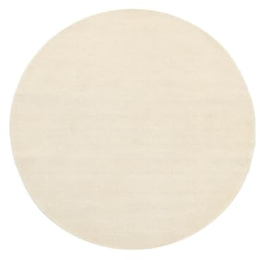RugVista Handloom Teppich, Ø 200 cm, Ivory | Rund, Niedriger Stapel, Nur chemische Reinigung, Wohnzimmer, Esszimmer, Schlafzimmer