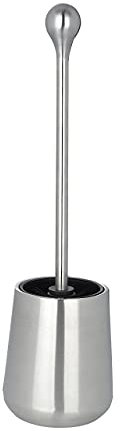 WENKO Hygiene WC-Garnitur Edelstahl, rostfrei, inkl. WC-Bürste mit Silikon-Noppen, silber mattiert, offene Gestaltung, Maße (B x H x T): 11,5 x 40 x 11,5 cm