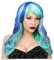 W WIDMANN MILANO Party Fashion 02219 - Dream Hair Perücke Leia, Blautöne, hohe Qualität, Mottoparty, Karneval