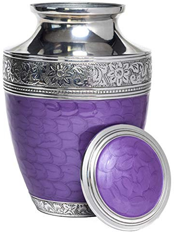 Eternal Harmony Cremation Urn for Human Funeral Ashes with Elegant Finishes to Honor and Remember Your Loved One (Carefully Handcrafted) Purple Peace