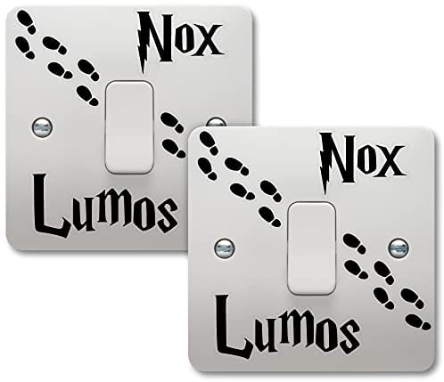Epic Modz Lumos Nox Lichtschalter-Vinyl-Aufkleber-Set für Kinderzimmer, Lichtschalter, Wandkunst, Geschenk, 2 Stück