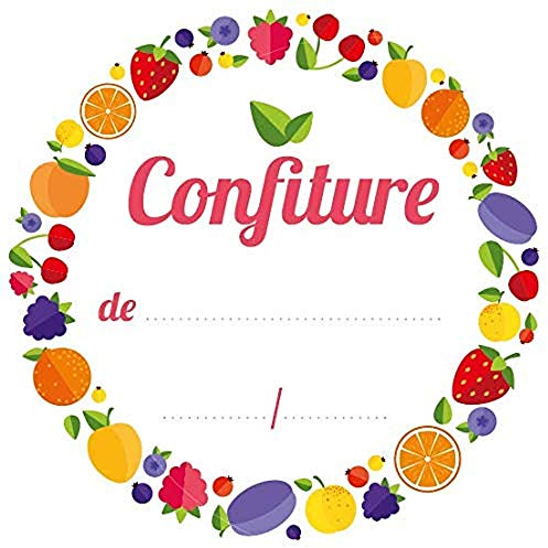 AVERY - Pochette de 64 étiquettes confitures - Ø47,5 mm