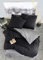 ZIRVEHOME Bettwäsche-Set 135x200cm. 2 teilig,schwarz, grau, Baumwolle, Bettbezug, Prestige V3