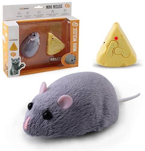 Stecto Peluche Souris Rat Télécommandée, RC Souris Jouet pour Chat Chien, Animaux domestiques, Jouet Infrarouge réaliste pour Rat pour Enfants, Cadeau Amusant