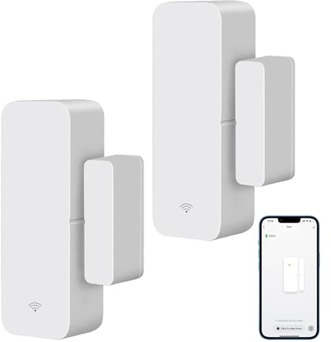 Sensore porta WiFi, Tuya Smart Door Window Sensor, sensore finestra allarme in tempo reale compatibile con Alexa Google Assistant, sensore di contatto aperto porta di sicurezza domestica (2)