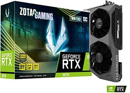 ZOTAC Gaming GeForce RTX 3070 Twin Edge OC Low Hash Rate 8GB GDDR6 256-bit 14 Gbps PCIE 4.0 Gaming Graphics Card, IceStorm 2.0 Advanced Cooling, White LED Logo Lighting, ZT-A30700H-10PLHR