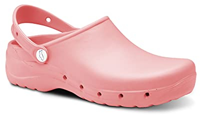 FELIZ CAMINAR Zuecos Sanitarios Flotantes (Coral 38) / con Correa Unisex Antideslizantes y Cómodos para Hombre y Mujer | Cocina, Sanidad, Hostelería