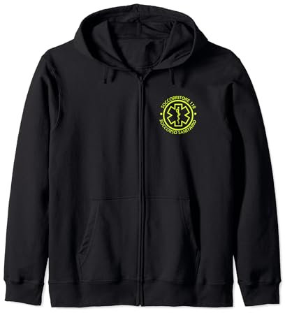 SOCCORRITORE Soccorso Sanitario 118 (STAMPA FRONTE-RETRO) Felpa con Cappuccio