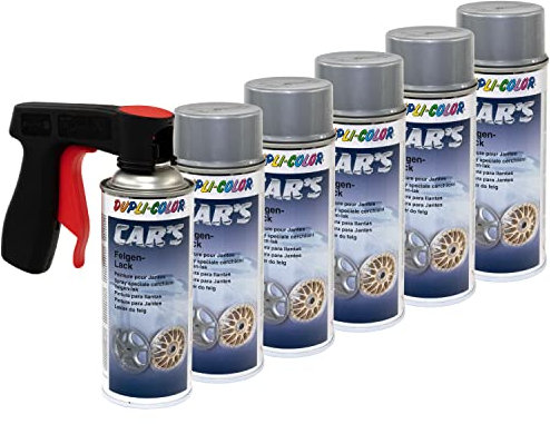 Car's Dupli Color 385919 Lot de 6 bombes de peinture pour jantes Argenté 400 ml