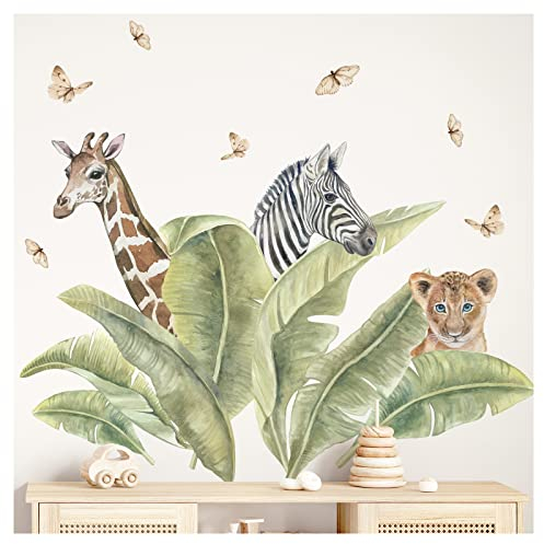 Grandora XXL Wandsticker Set Safari Tiere Wandtattoo Baby Kinderzimmer DL811-2