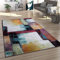 Paco Home Teppich Wohnzimmer Kurzflor Abstrakt Geometrisches Muster Vintage Stil Modern Creme Rot Lila Gelb Türkis