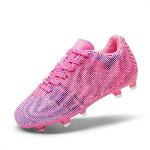DREAM PAIRS Boys Girls Soccer Cleats Youth Firm Groud Athletic Outdoor Trainning Football Shoes for Little/Big Kid