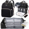 LEcylankEr Wickelrucksack mit Babybett - Große Wickeltasche Rucksack mit Wickelauflage & Isoliertasche & Moskitonetz & USB-Ladeanschluss (Schwarz)