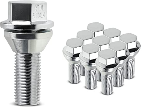 Frankberg 10x Radbolzen Radschraube Vorne Hinten Kompatibel mit S60 I 384 S80 I 184 TS XY V70 II 285 P80 SW XC70 II 136 2.0L-3.2L 1998-2019
