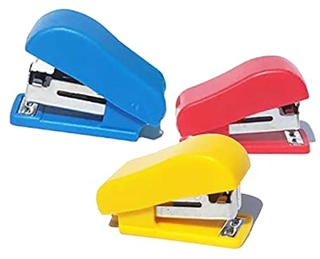 Mini Hefter,3 pcs Mini Heftgerät Kunststoffschale Hefter Büro Hefter Manuelle Hefter mit Heftklammern für Haus Schule Büro