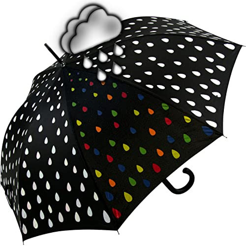 iX-brella Fiberglas Stockschirm Automatik Wetprint - Farbwechsel bei Nässe - Raindrops